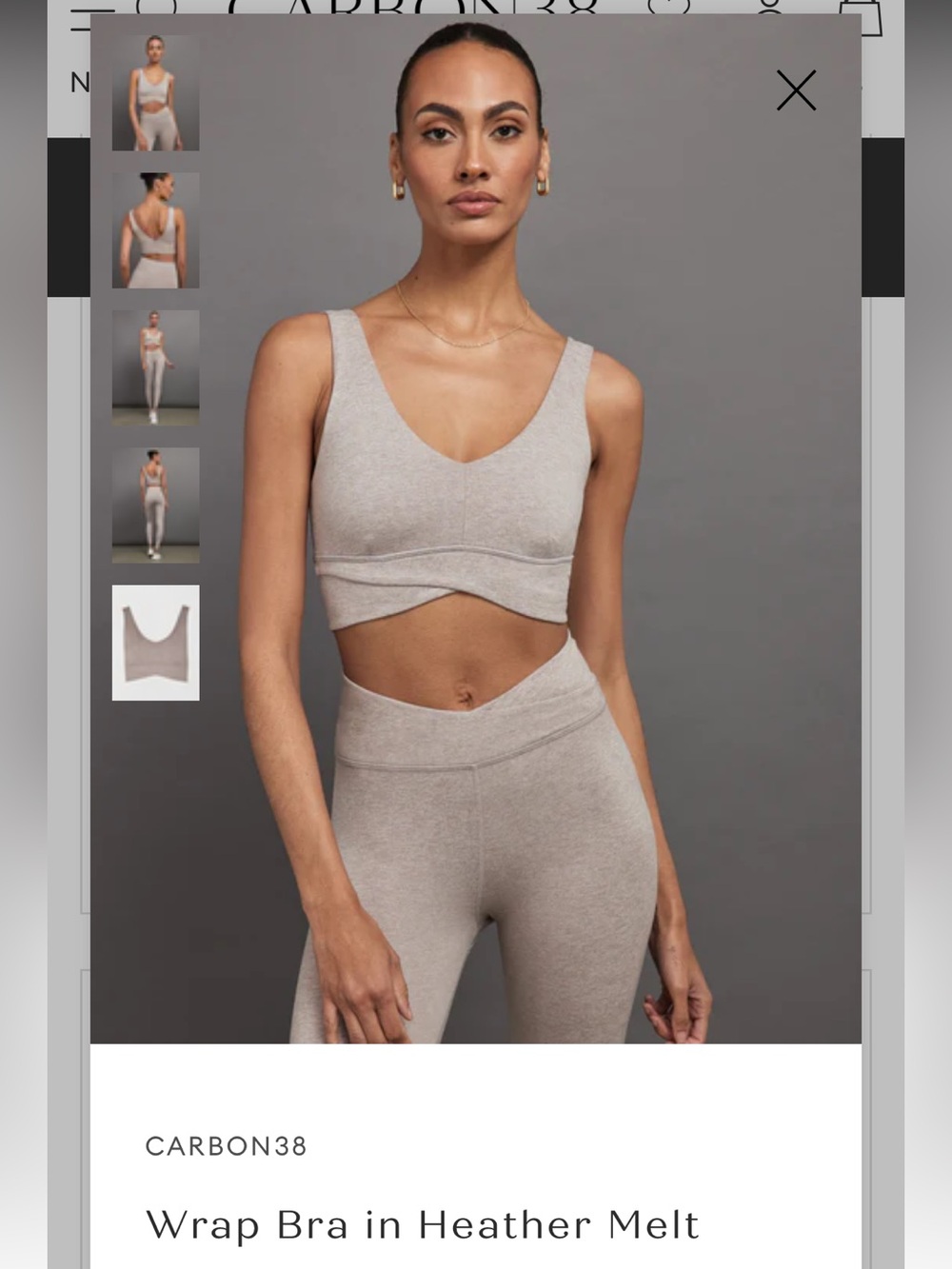Carbon38 Heather Melt Wrap Bra - Neutral Taupe